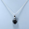 4 Ct, Heart Shape Black Diamond Solitaire Pendant in Sterling Silver - ZeeDiamonds