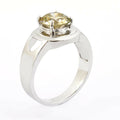 3.15 Ct Round Shape Champagne Diamond Solitaire Ring - ZeeDiamonds