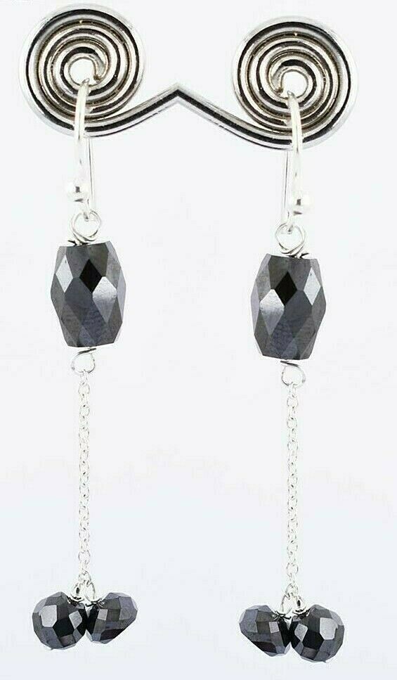 12 Ct, Very Stylish and Delicate Black Diamond Dangler Earrings - ZeeDiamonds