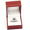2.50 Ct Princess Cut Black Diamond Solitaire Ring With Sapphire Gemstone Accents - ZeeDiamonds