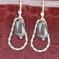Very Elegant and Unique Black Diamond Dangler Earrings in Sterling Silver - ZeeDiamonds
