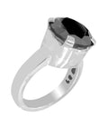 2.50 Ct 100% Certified Round Cut Black Diamond Solitaire Ring - ZeeDiamonds
