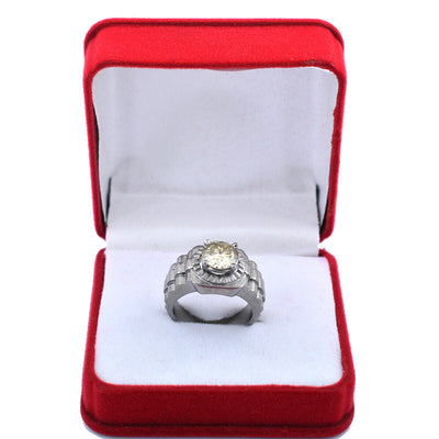 1.7 Ct Champagne Diamond Solitaire Ring, Men Ring, Men Jewelry - ZeeDiamonds