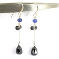 13.30 Ct Black Diamond Dangler Chain Earrings in 925 Silver - ZeeDiamonds