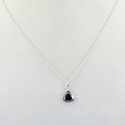 4 Ct Trillion Shape Black Diamond Solitaire Pendant in Bezel Setting - ZeeDiamonds