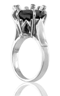 AAA Quality 3.4 Ct 100% Certified Round Cut Black Diamond Fancy Ring - ZeeDiamonds