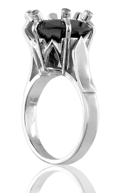 AAA Quality 3.4 Ct 100% Certified Round Cut Black Diamond Fancy Ring - ZeeDiamonds