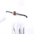 Black Diamond Beads With Ruby Pave Diamond Bead, Bracelet In Yellow Gold Clasp - ZeeDiamonds