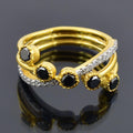 Beautiful Black Diamond Ring 0.80 cts, Certified With VVS Diamond Accents - ZeeDiamonds