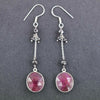 100% Certified African Ruby Gemstone with Black Diamond Earrings - ZeeDiamonds