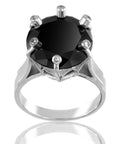 AAA Quality 3.4 Ct 100% Certified Round Cut Black Diamond Fancy Ring - ZeeDiamonds