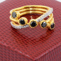 Beautiful Black Diamond Ring 0.80 cts, Certified With VVS Diamond Accents - ZeeDiamonds