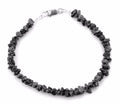 20 Carat Rough Black Diamond Bracelet In Sterling Silver with Free Studs - ZeeDiamonds