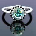 3.50 Ct Blue Diamond Women's Ring With Black Accents, Beautiful & Great Shine ! Ideal For Anniversary Gift, Certified Diamond! - ZeeDiamonds