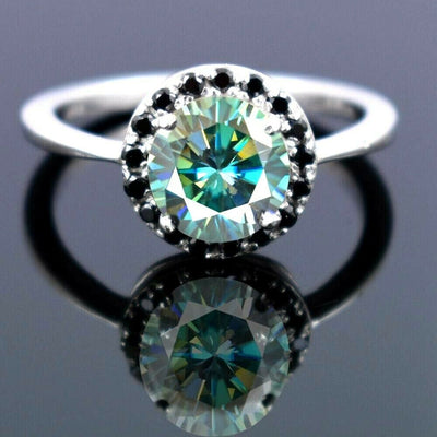 3.50 Ct Blue Diamond Women's Ring With Black Accents, Beautiful & Great Shine ! Ideal For Anniversary Gift, Certified Diamond! - ZeeDiamonds