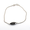 3.50 Ct Marquise Cut Black Diamond Chain Bracelet in Bezel Setting. AAA Certified! Ideal Gift