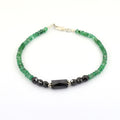 25 Ct Black Diamond & Emerald Gemstone Sterling Silver Bracelet Great Sparkle! - ZeeDiamonds