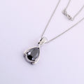 3.50 Ct Pear Shape Black Diamond Pendant In 925 Sterling Silver- Certified- AAA - ZeeDiamonds
