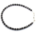 4 - 4.5 mm Certified Black Diamond Beads Great Shine Silver Goli Bracelet - ZeeDiamonds