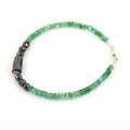 25 Ct Black Diamond & Emerald Gemstone Sterling Silver Bracelet Great Sparkle! - ZeeDiamonds