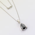 3.50 Ct Pear Shape Black Diamond Pendant In 925 Sterling Silver- Certified- AAA - ZeeDiamonds