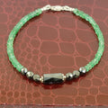 25 Ct Black Diamond & Emerald Gemstone Sterling Silver Bracelet Great Sparkle! - ZeeDiamonds