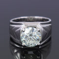 4.00 Ct Stunning Off White Diamond Solitaire Men's Ring, Great Sparkle & Very Elegant! Ideal For Birthday Gift, Certified Diamond!
