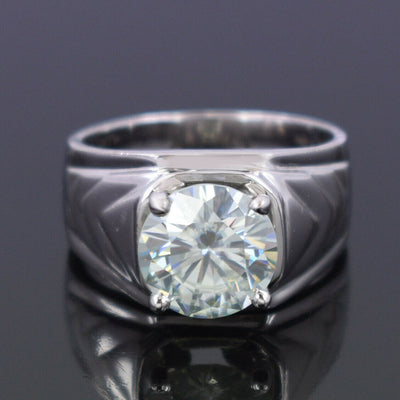 4.00 Ct Stunning Off White Diamond Solitaire Men's Ring, Great Sparkle & Very Elegant! Ideal For Birthday Gift, Certified Diamond!