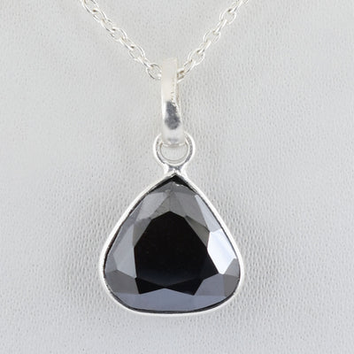 4 Ct Trillion Shape Black Diamond Solitaire Pendant in Bezel Setting - ZeeDiamonds