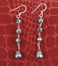 16 Cts Certified Black Diamonds Dangler Silver Earrings, Very Elegant - ZeeDiamonds
