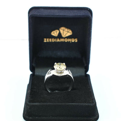 3.15 Ct Round Shape Champagne Diamond Solitaire Ring - ZeeDiamonds
