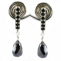 6.50 Ct Certified Black Diamond Dangler Studs, Drop Earrings In 925 Silver - ZeeDiamonds