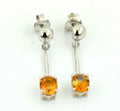 Stunning Citrine Gemstone Dangler Studs In 925 Sterling Silver - ZeeDiamonds