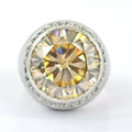 HUGE 20.60 Ct Champagne Diamond Heavy Ring with Diamond Accents, Great Shine & Luster WATCH VIDEO - ZeeDiamonds