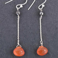 100% Certified Black Diamond & Carnelian Drops Designer Earrings For Women's - ZeeDiamonds