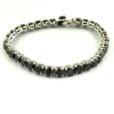 5 mm Black Diamond Tennis Bracelet in 925 Sterling Silver - ZeeDiamonds