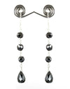 16 Cts Certified Black Diamonds Dangler Earrings in 925 Silver - ZeeDiamonds