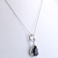3.50 Ct Pear Shape Black Diamond Pendant In 925 Sterling Silver- Certified- AAA - ZeeDiamonds
