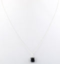 2.50 Ct Cushion Shape Black Diamond Pendant in White Gold Finish - ZeeDiamonds