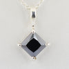 1.50 Carats Certified Princess Cut Black Diamond Pendant - ZeeDiamonds