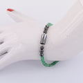 25 Ct Black Diamond & Emerald Gemstone Sterling Silver Bracelet Great Sparkle! - ZeeDiamonds