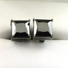 4 Cts Certified Princess Cut Black Diamond Solitaire Studs in Black Finish, Great Luster with Elegant Look