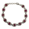Natural Ruby Gemstone Tennis Bracelet With White Diamonds - ZeeDiamonds