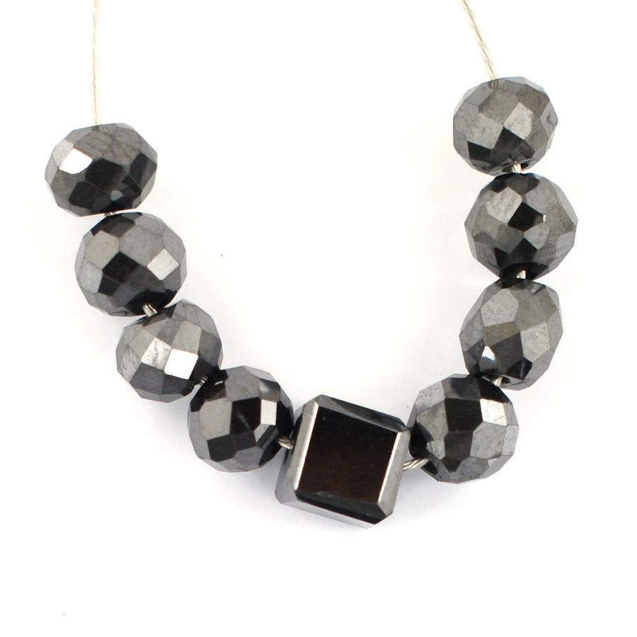6.95 Carats Lots of 9 Pcs Black Diamond Beads, For Jewelry Making, 100% Certified - ZeeDiamonds