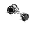 3.00 Ct AAA Certified Black Diamond Solitaire Studs in 925 Silver - ZeeDiamonds