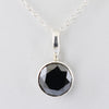2 Ct Certified Black Diamond Solitaire Pendant in Bezel Setting, Great Shine & Luster