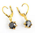 3 Carat, Certified Black Diamond Dangler Earrings Great Style - ZeeDiamonds