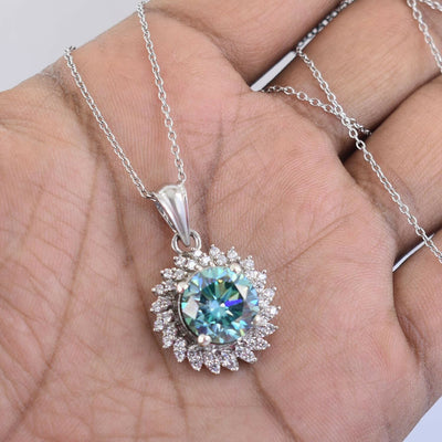 Beautiful 4.50 Ct Blue Diamond Pendant with Accents, Elegant Look & Great Sparkle, Gift for Anniversary - ZeeDiamonds