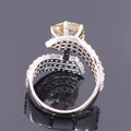 3 Ct Certified Lovely Champagne Diamond Ring With Accents, Amazing Shine & Bling WATCH VIDEO - ZeeDiamonds