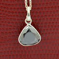 4 Ct Trillion Shape Black Diamond Solitaire Pendant in Bezel Setting - ZeeDiamonds